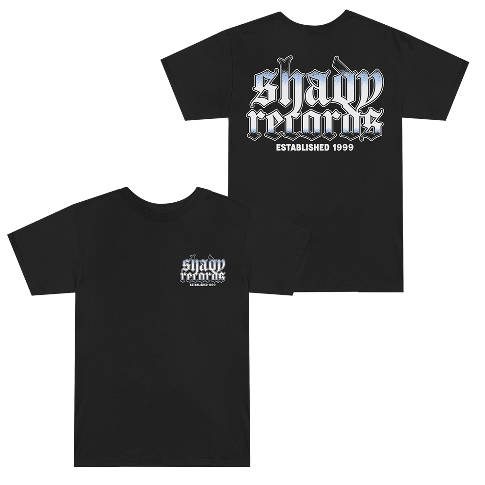 Shady Records Chrome Logo T-Shirt (Black) Side by Side
